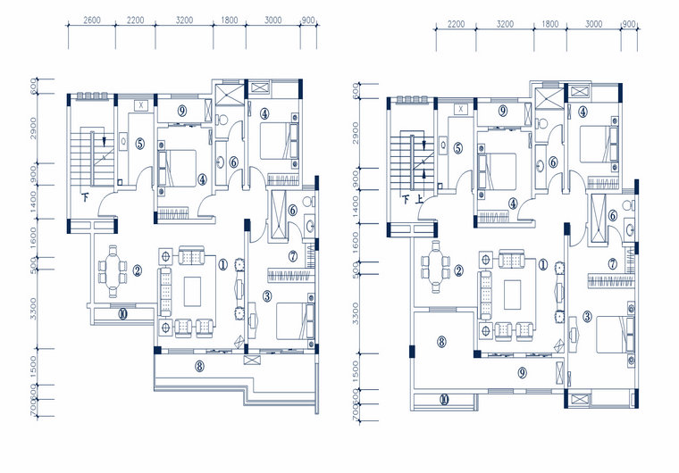 Ha-4型 三室兩廳一廚兩衛(wèi) 建筑面積 123.82㎡ 房屋面積114.61㎡ <br/>Ha-3型 三室兩廳一廚兩衛(wèi) 建筑面積 133.57㎡ 房屋面積120.61㎡ 